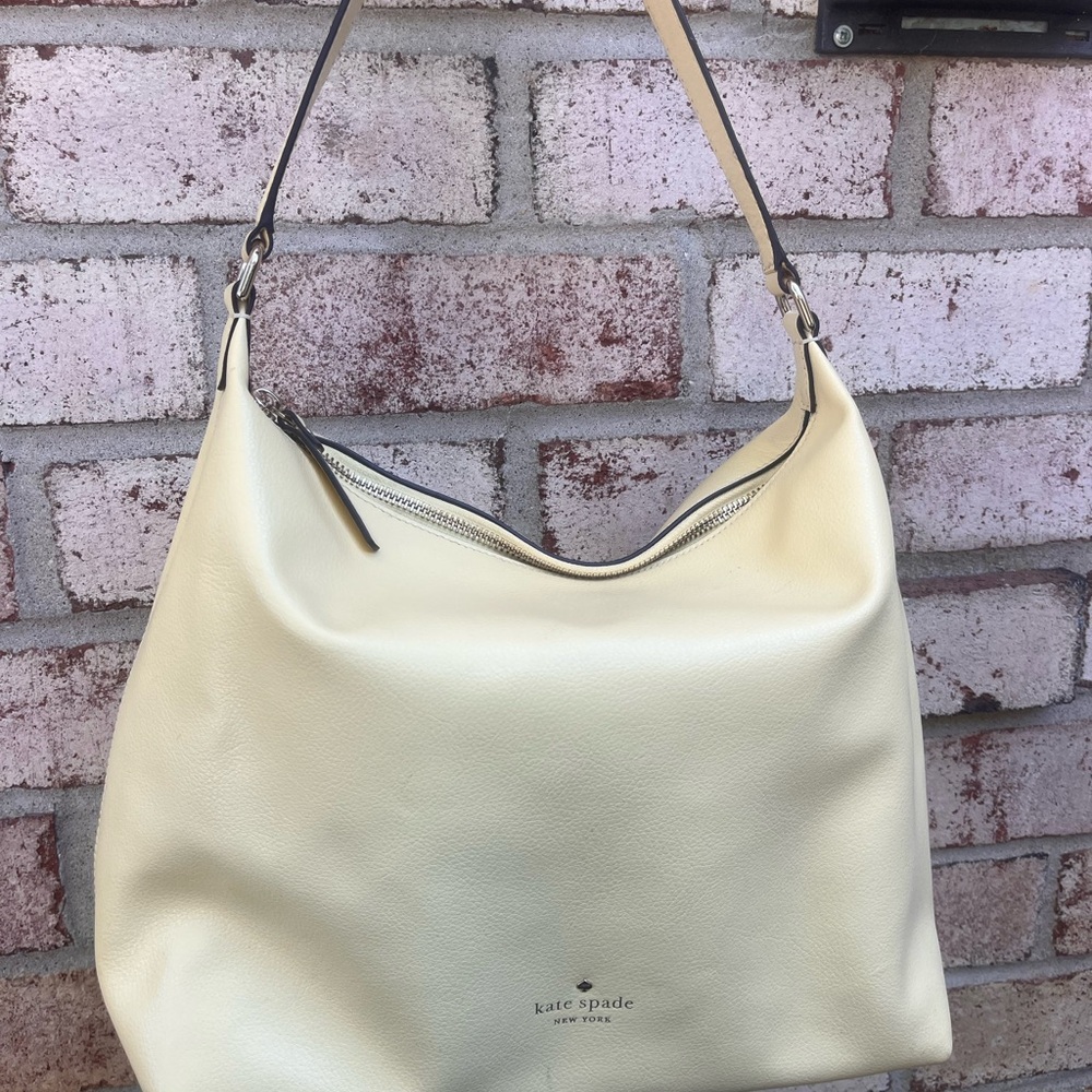 Kate Spade light yellow Leather Hobo Bag